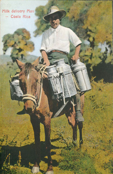 Costa Rica : un laitier en livraison - 1930