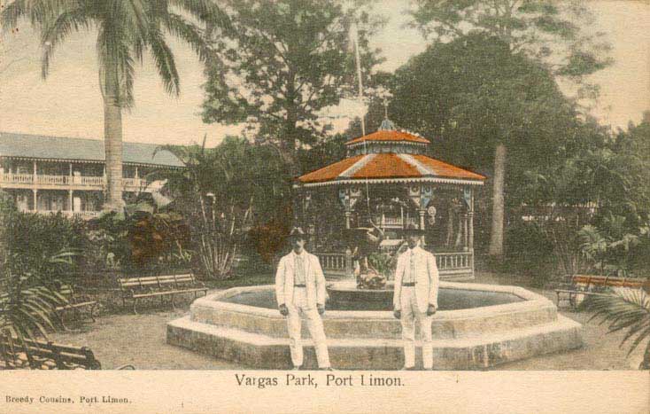 Le  Parque Vargas  avec deux messieurs chic, Limn, annes 1910.