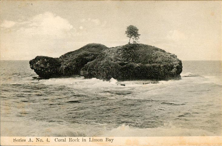 Ilot corallien face  Isla Uvita, Limn, annes 1910.