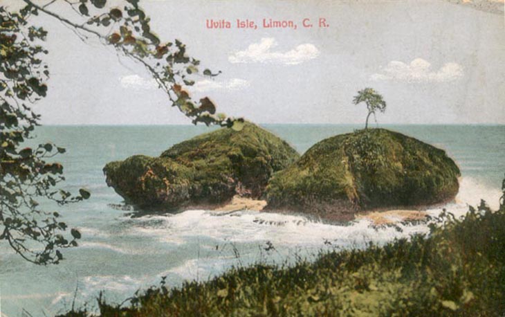Ilot corallien face  Isla Uvita, Limn, annes 1930.