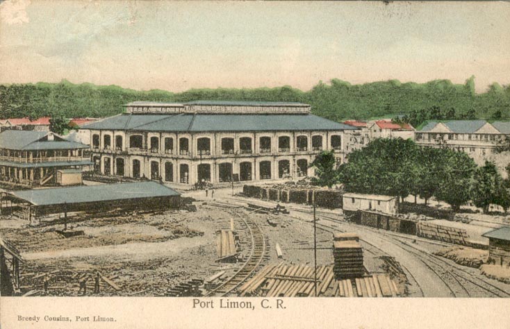 La gare du chemin de fer, Limn, Costa Rica, annes 1910.