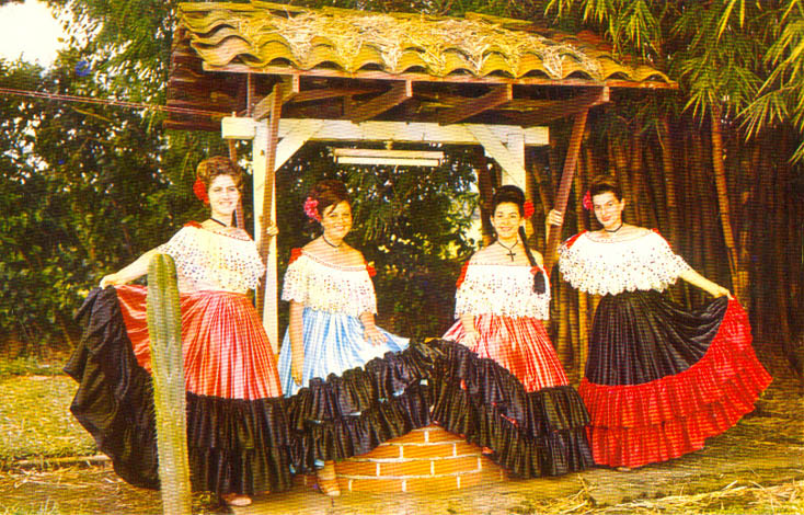 Quatre  Belles  de lassociation des Ballets costariciens - Annes 1960.