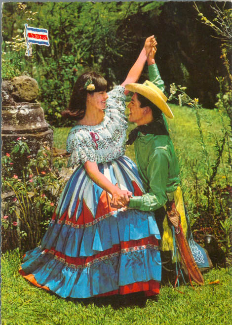 Couple de danseurs en costume traditionnel - Annes 1960.